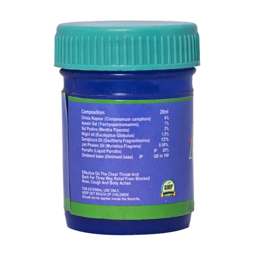 Action Pharma Action Rub Balm | Relieves 6 Cough & Cold Symptoms | Effective on The Chest Throat and Back for Three Way Relief from Blocked Nose | Cough and Body Aches | 25 ML
