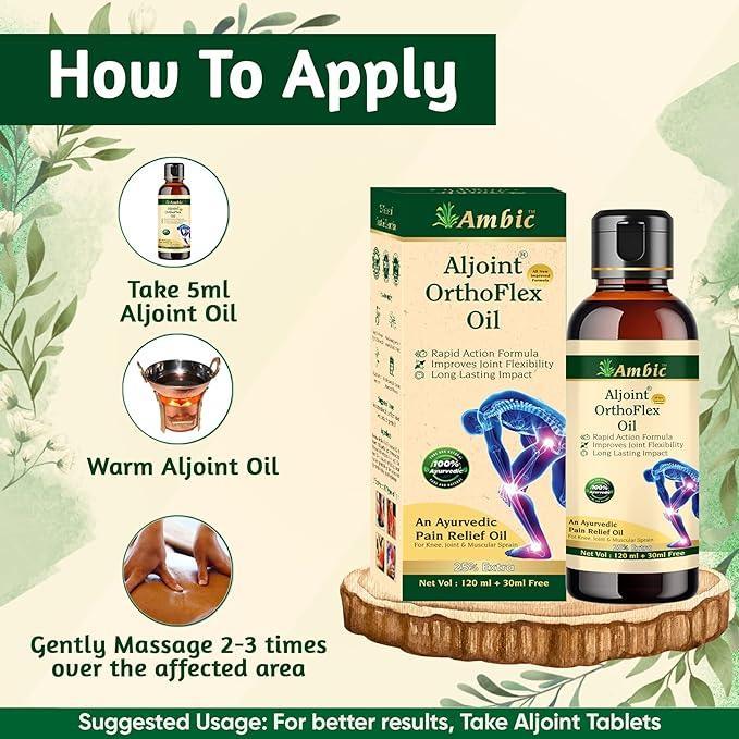 Ambic Combo Pack of AlJoint Muscular Pain Relief Oil 150ml & AlJoint Muscular Pain Relief 60 Tablet
