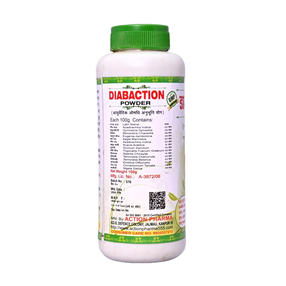 Action Pharma Diabaction Powder For Diabetes Effectively Controls - 100 GM