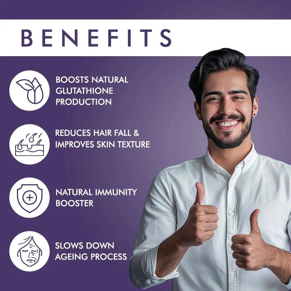 Caim by arelang Replenish with Phytos Vegan Gummies| Natural Glutathione Booster to Reduces Hair fall, Improve Skin Health, Slow Ageing
