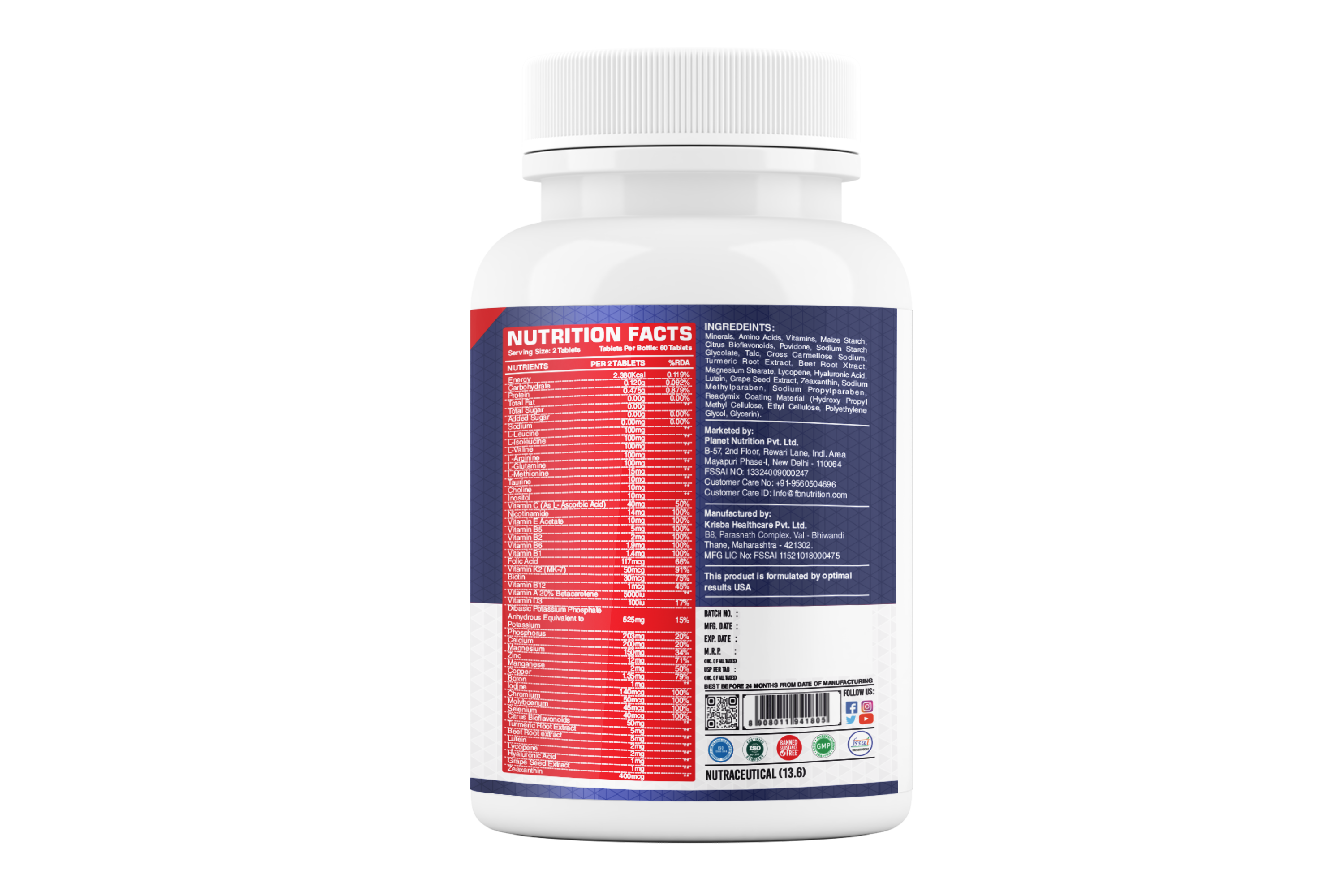 FB Nutrition Multi Power Tablets - 60 Tablets