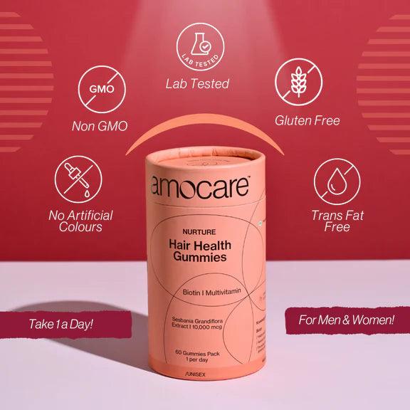 Amocare Natural Hair Health Gummies - 60 Gummies