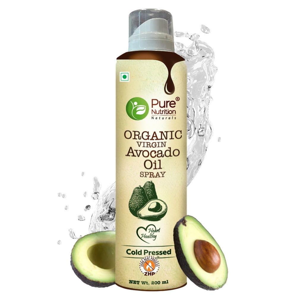 Pure Nutrition Combo Pack Of Virgin Coconut Oil & Avocado Oil Cooking Spray 200ml |100% Organic | Low Calorie Cooking - 10X LESS Oil | For Cooking, Dressing, Sauteing, Baking & Frying | Good for Skin