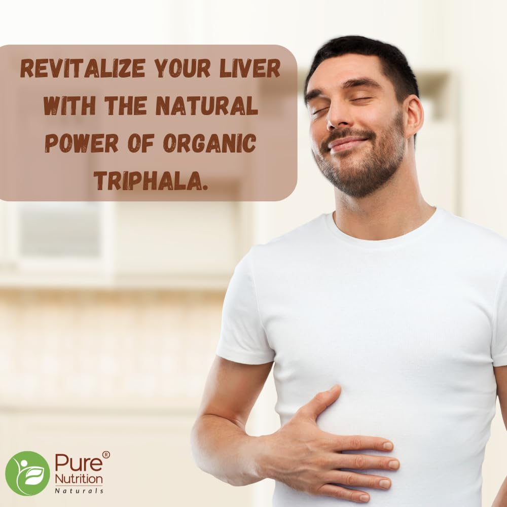 Pure Nutrition Organic Triphala Tablets | Supports Colon Cleanse, Healthy Digestion, Weight Management & Improved Bowel Wellness | Relieves Constipation -120 Tablets
