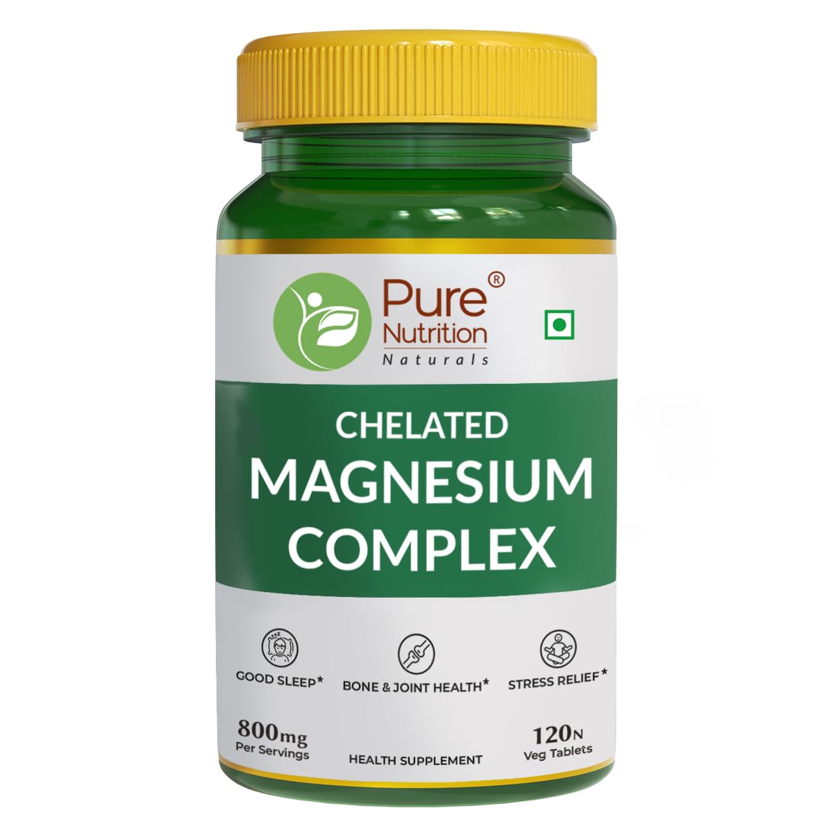 Pure Nutrition Chelated Magnesium Complex Tablets | Magnesium Glycinate (772mg) + Oxide (410mg) + Citrate (200mg) | Supports Stress Management, Relaxation, Restful Sleep & Muscle Health - 120 Tablets