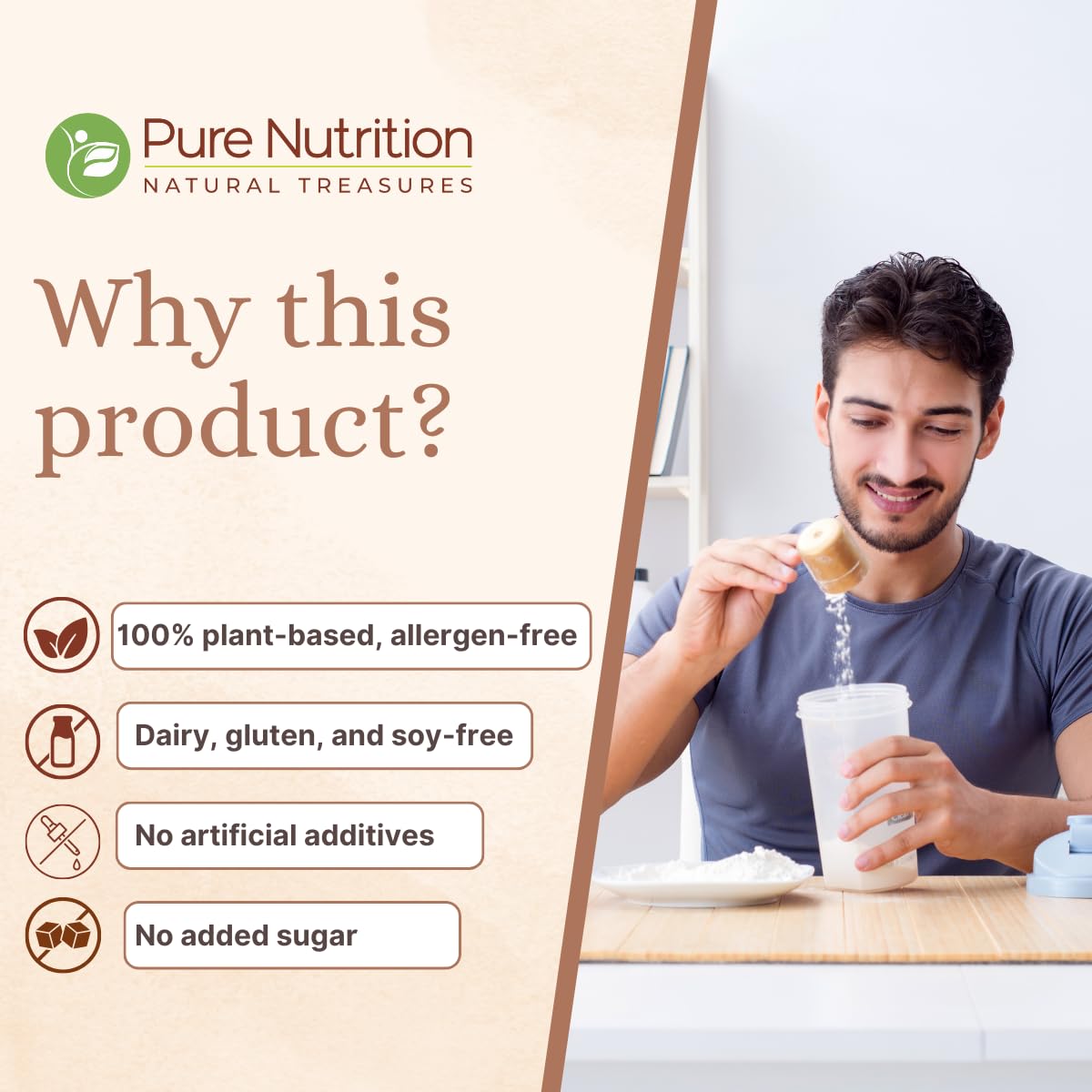 Pure Nutrition Plant Protein Powder Cranberry Crush, 500g, for Men, Women With Pea & Brown Rice Protein with Omega3, Digestive Enzymes & Turmeric | Plant-based, Vegan Supplement for Muscle Growth & Strength | No Artificial Sweeteners