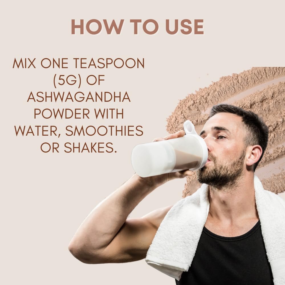 Pure Nutrition Organic Ashwagandha Powder - 227g | 100% Pure and Natural | Supports Stress Relief, Vitality, and Overall Wellness