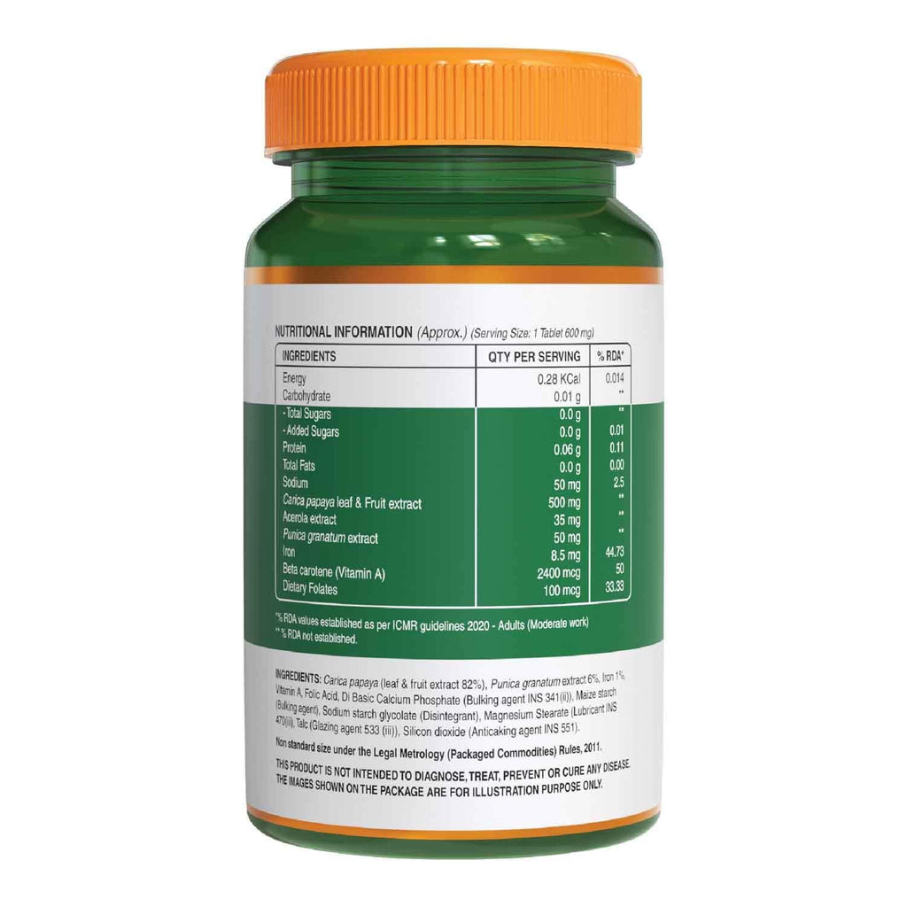 Pure Nutrition Papaya Fruit & Leaf Extract 600mg Veg Tablet