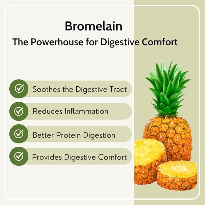 Pure Nutrition Digestive Enzymes Capsules 665mg with Bromelain - 60 Veg Capsules