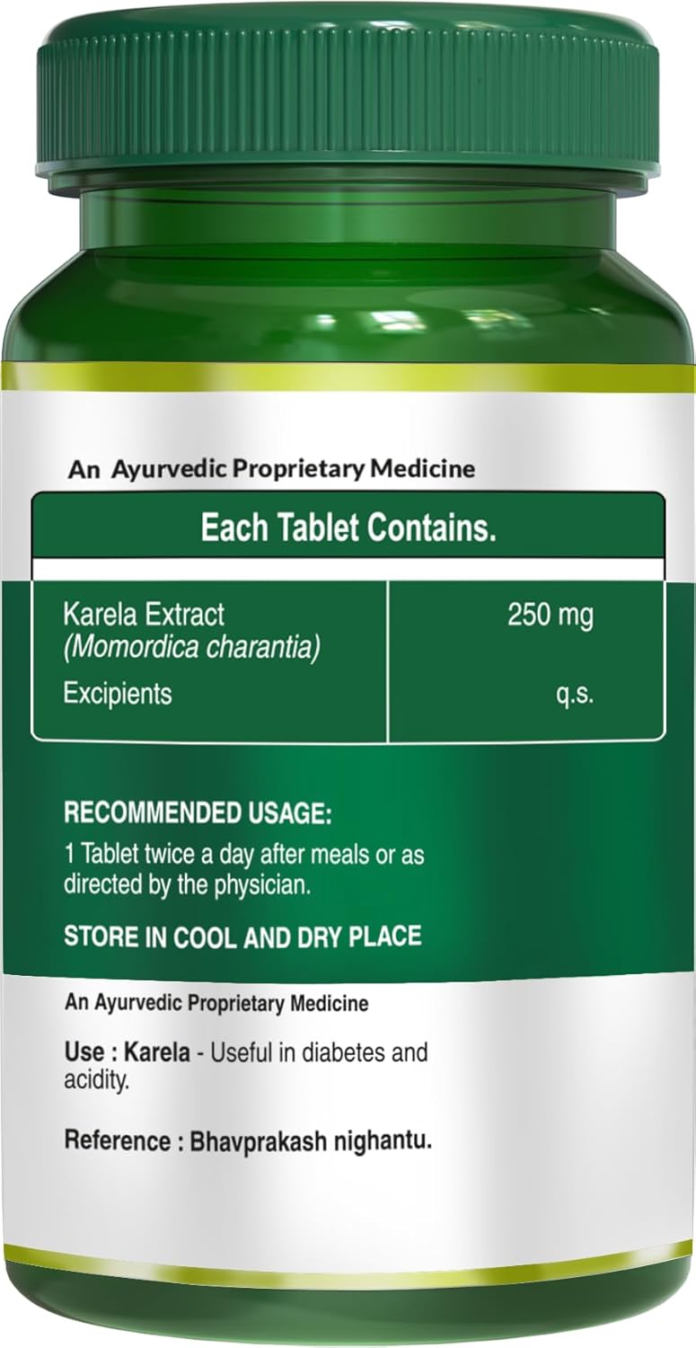Pure Nutrition Karela Tablets (250mg) Momordica Charantia (Bitter Melon) | Diabetes Care Herbal Supplement, Supports Healthy Sugar Levels, Improved Metabolism & Liver Cleanse