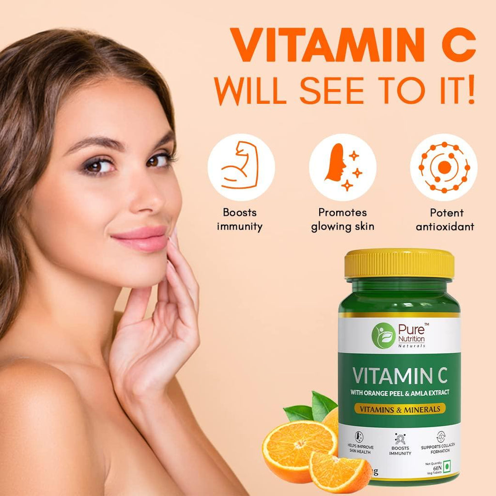 Pure Nutrition Vitamin C 1250mg Veg Tablet - 60 Tablets