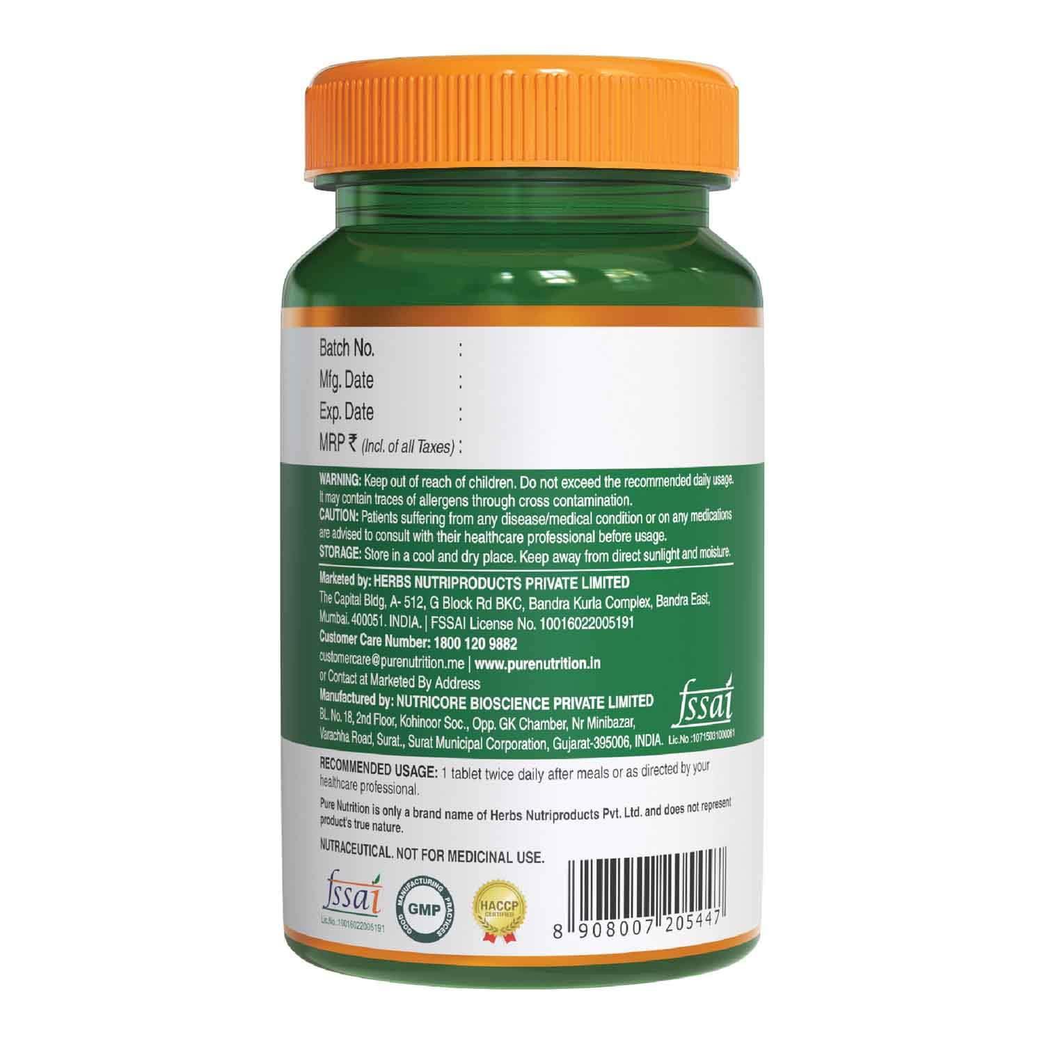 Pure Nutrition Papaya Fruit & Leaf Extract 600mg Veg Tablet