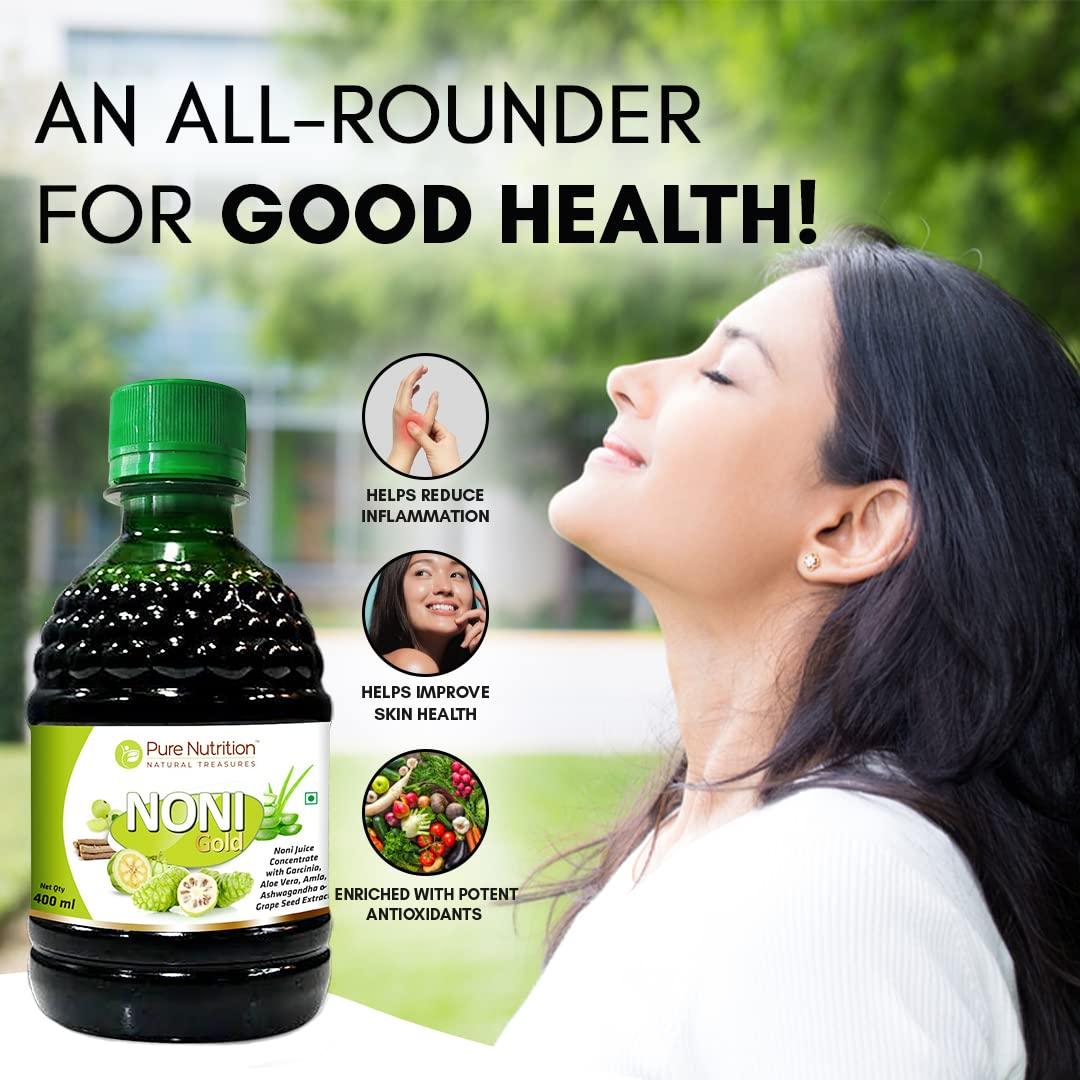 Pure Nutrition Noni Gold Juice - Promotes Detoxification & Helps to Boost Immunity, 400 ml