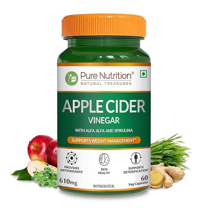 Pure Nutrition Apple Cider Vinegar 610mg Veg Capsule