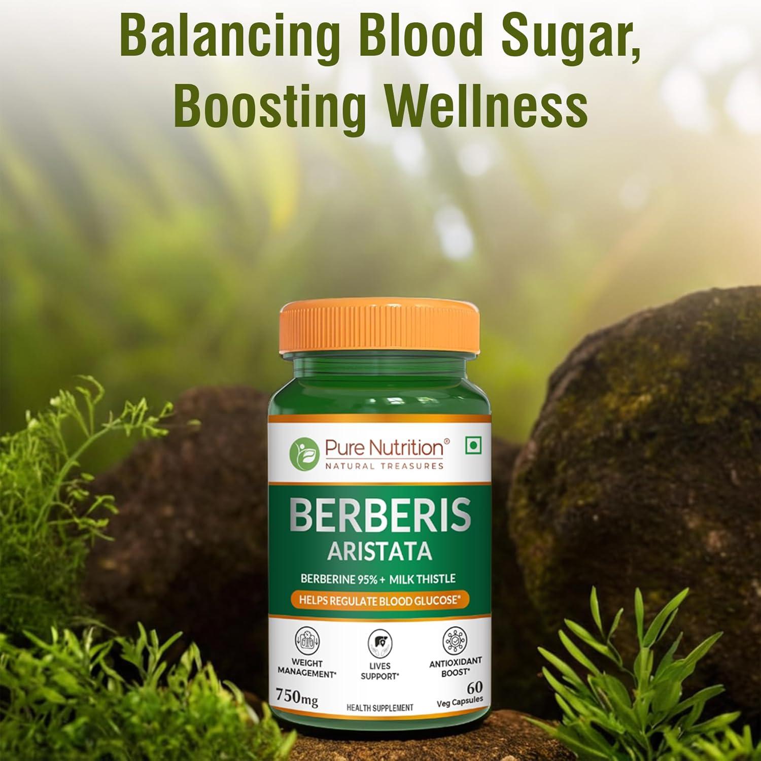 Pure Nutrition Berberis Aristata Capsules Supplement - 60 Veg Capsules