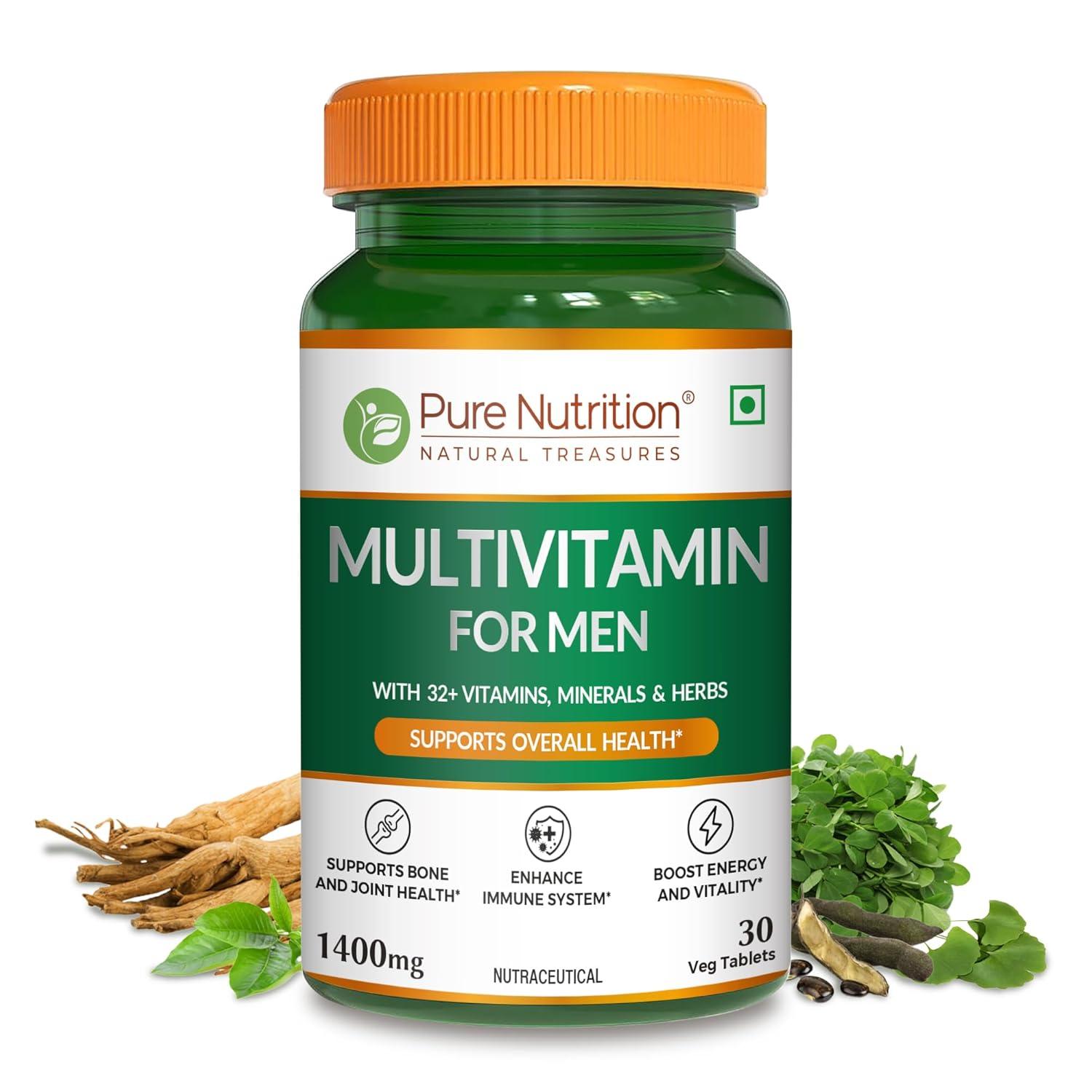 Pure Nutrition Multivitamin for Men Tablet | For Healthy Bones & Immunity | Tablet