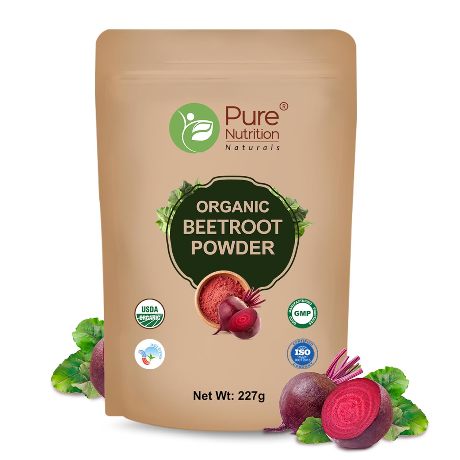 Pure Nutrition Organic Beetroot Powder, 227g | For Hair Care & Face Packs | Helps Skin Glow, Boosts Immunity & Overall Wellness | 100% Pure, Free from Additives | USDA Certified Organic