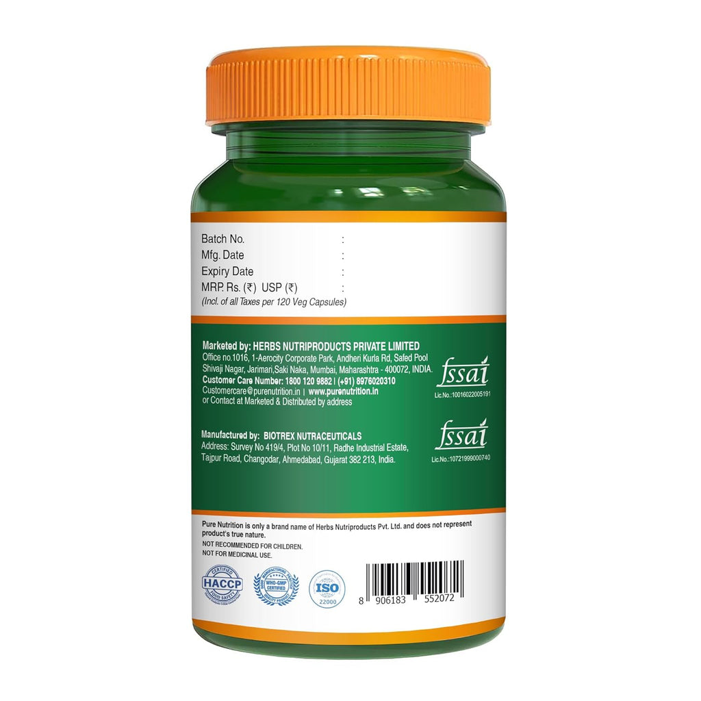 Pure Nutrition Thyro Pro Capsules | With Ashwagandha, Iodine & Selenium | Supports Thyroid Function, Balances Hormones| Promotes Overall Wellness - 120 Veg Capsules