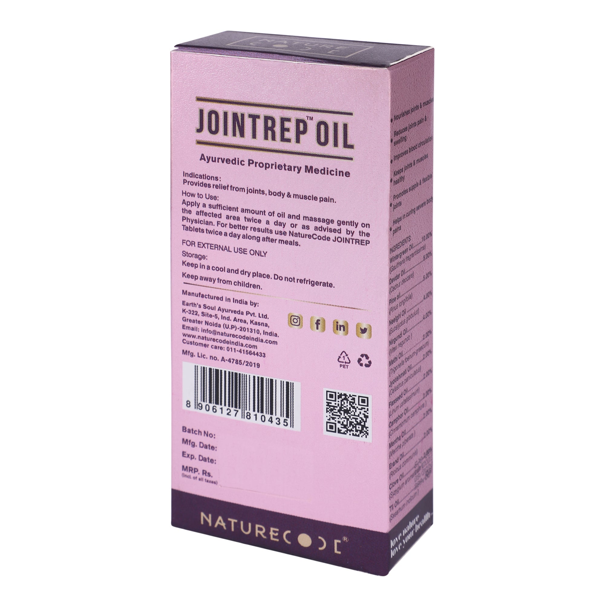 Nature Code Jointrep Oil - 110ml Oil