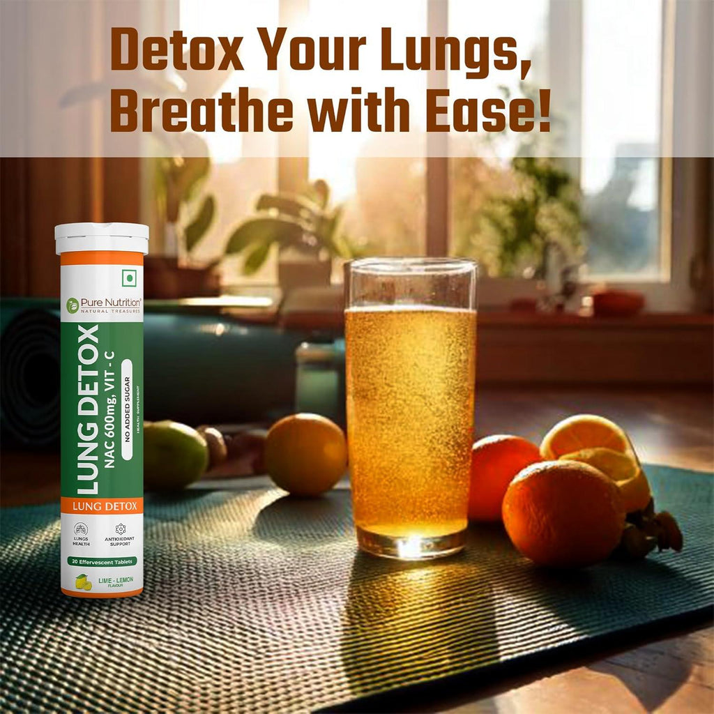 Pure Nutrition Lung Detox Effervescent Tablets (Lemon Flavor) - 20 Tablets