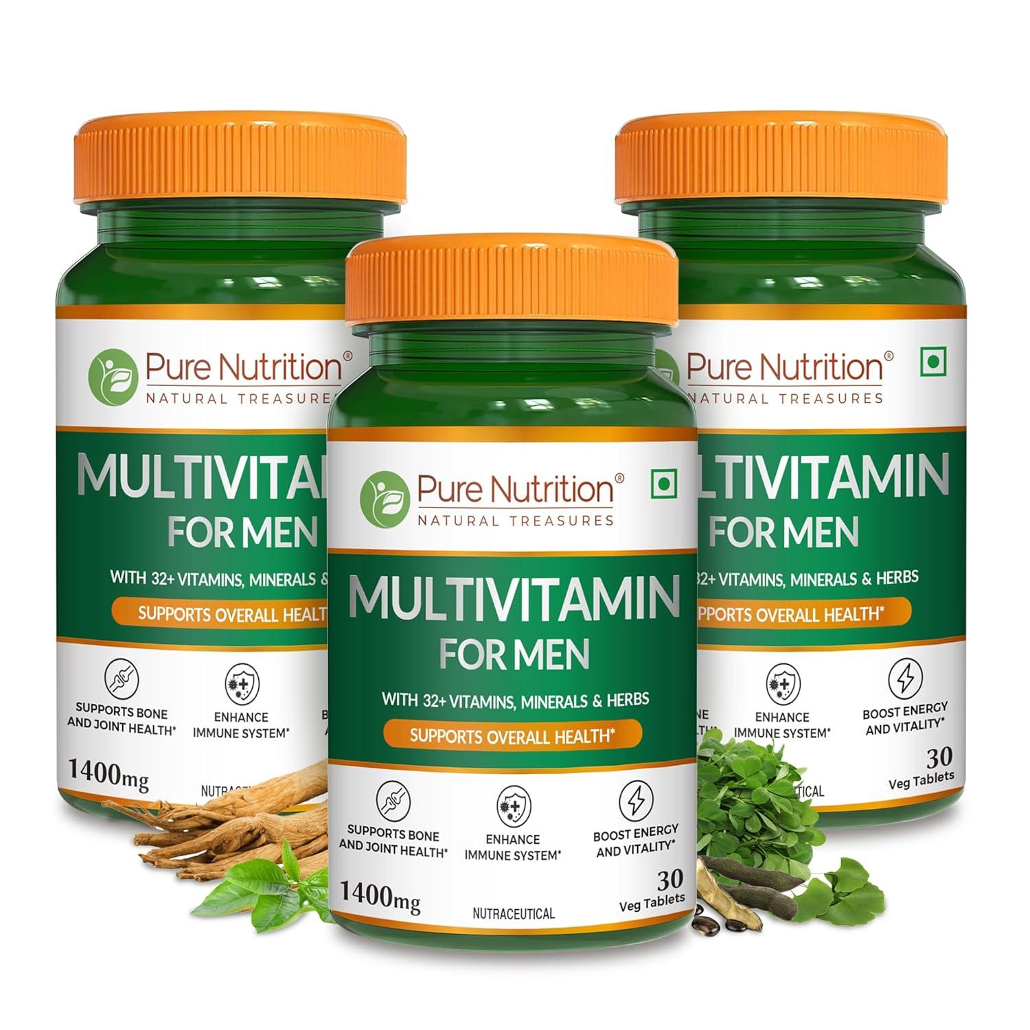 Pure Nutrition Multivitamin for Men Tablet | For Healthy Bones & Immunity | Tablet