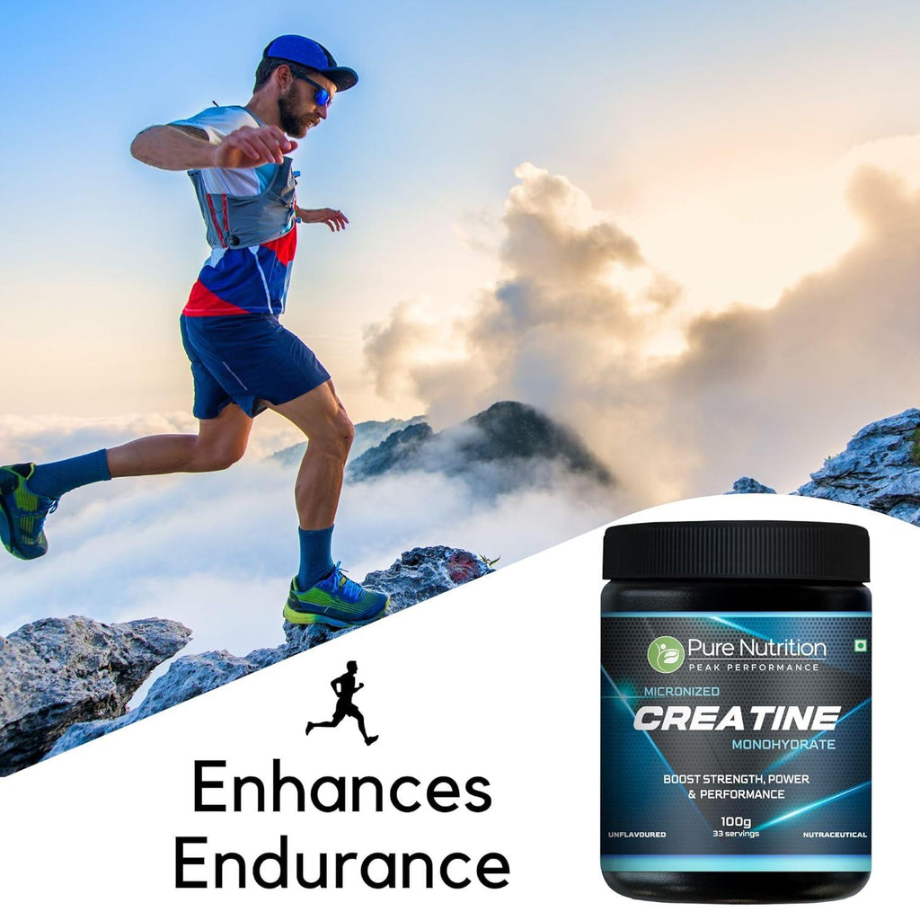 Pure Nutrition Micronised Creatine Monohydrate Powder, Pre/Post Workout Supplement, Instant Energy for Athletic Performance, Fast Recovery, Increased Muscle Mass, Unflavoured
