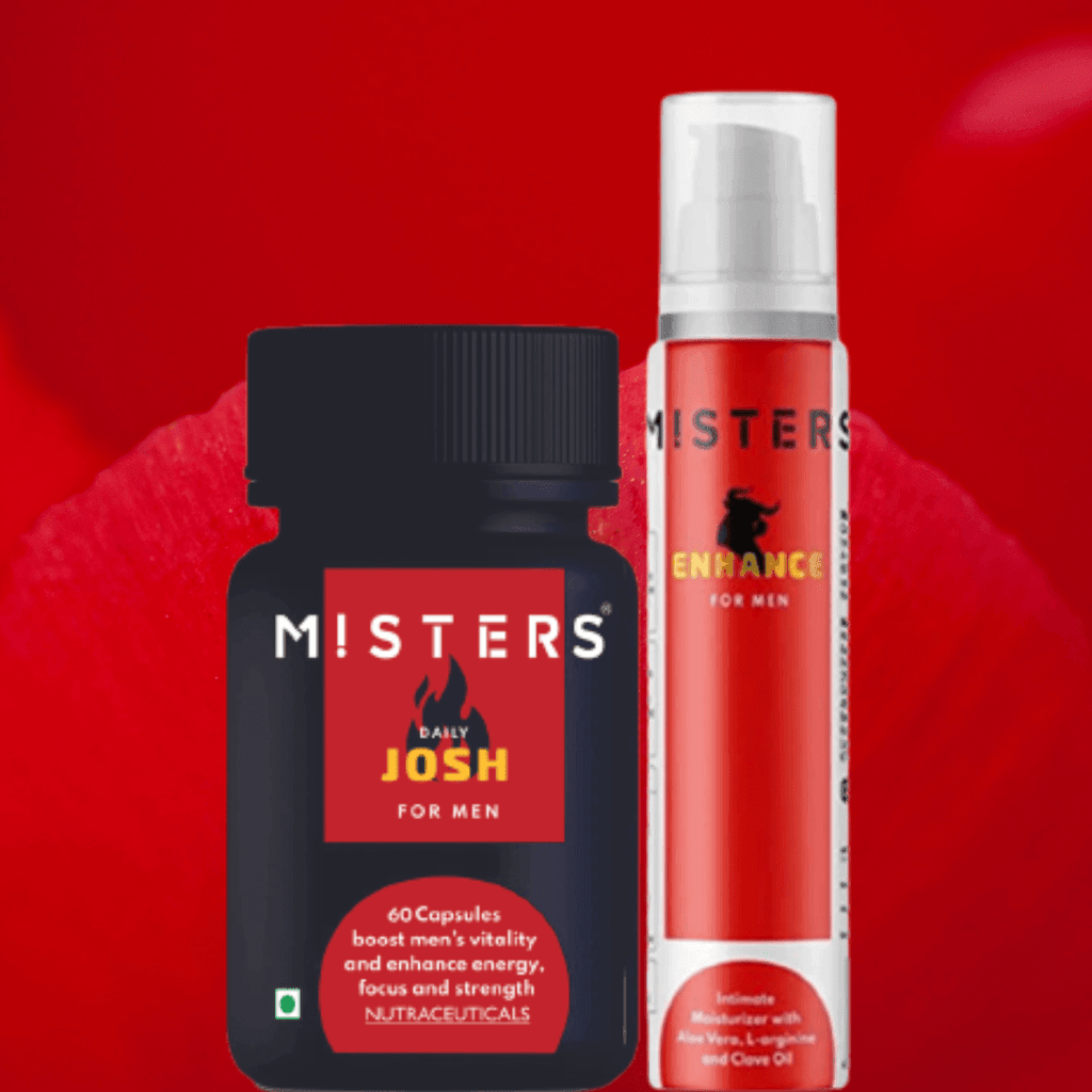 Misters Combo Pack of Daily Josh for Men 60 Veg Capsule and Enhance for Men Intimate Moisturizer 50gm