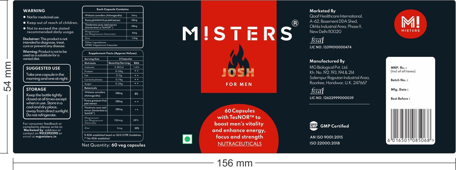 Misters Daily Josh for Men Veg Capsule