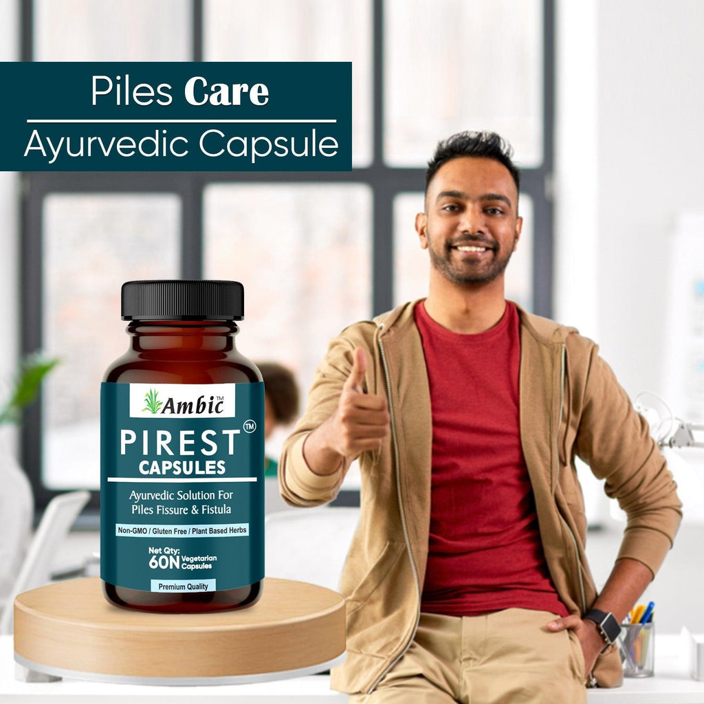 Ambic Pirest Vegetarian Capsule, for Effective Relief from Bavasir & Fistula (60 Each)