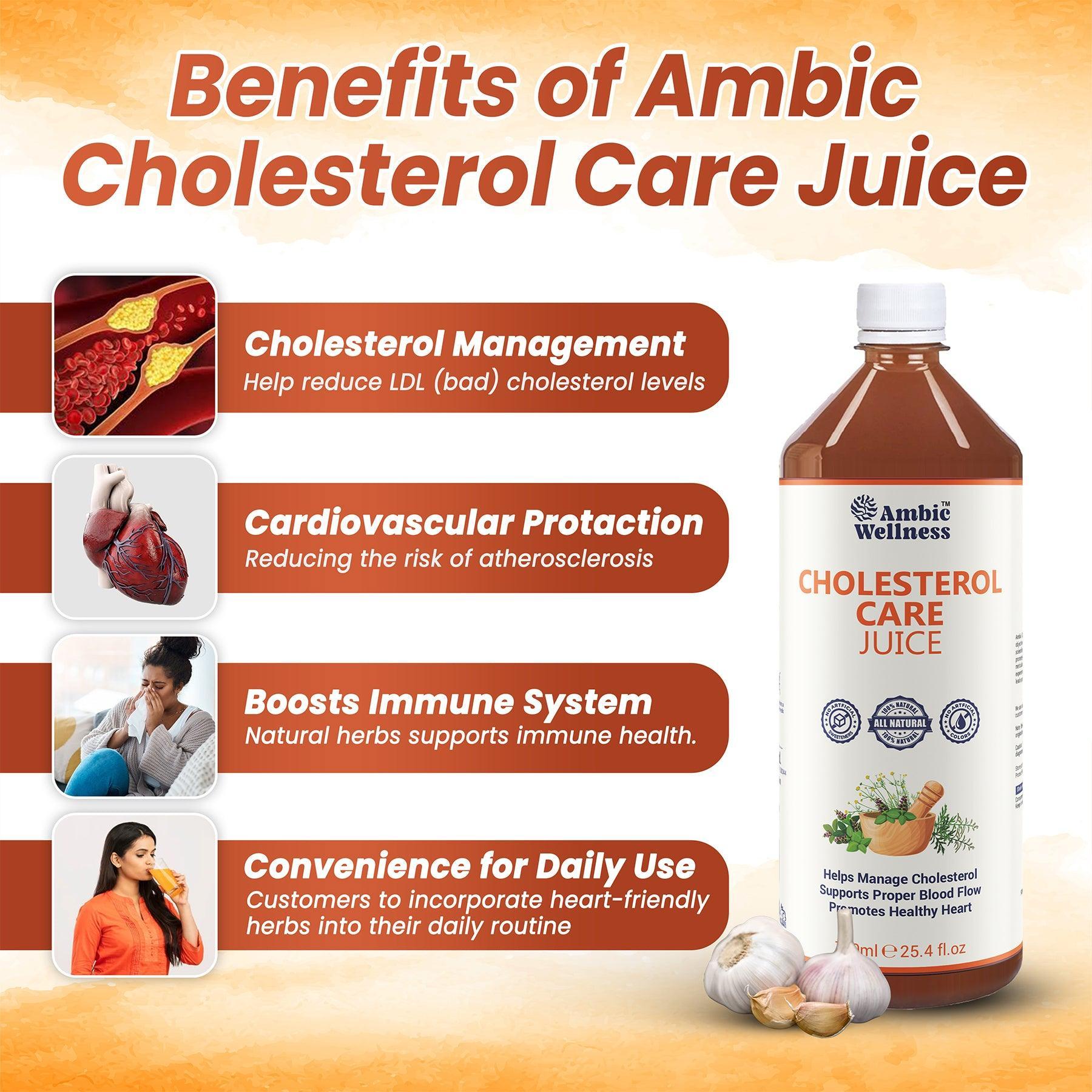 Ambic Wellness Cholesterol Care Juice for Healthy Heart - 750ML