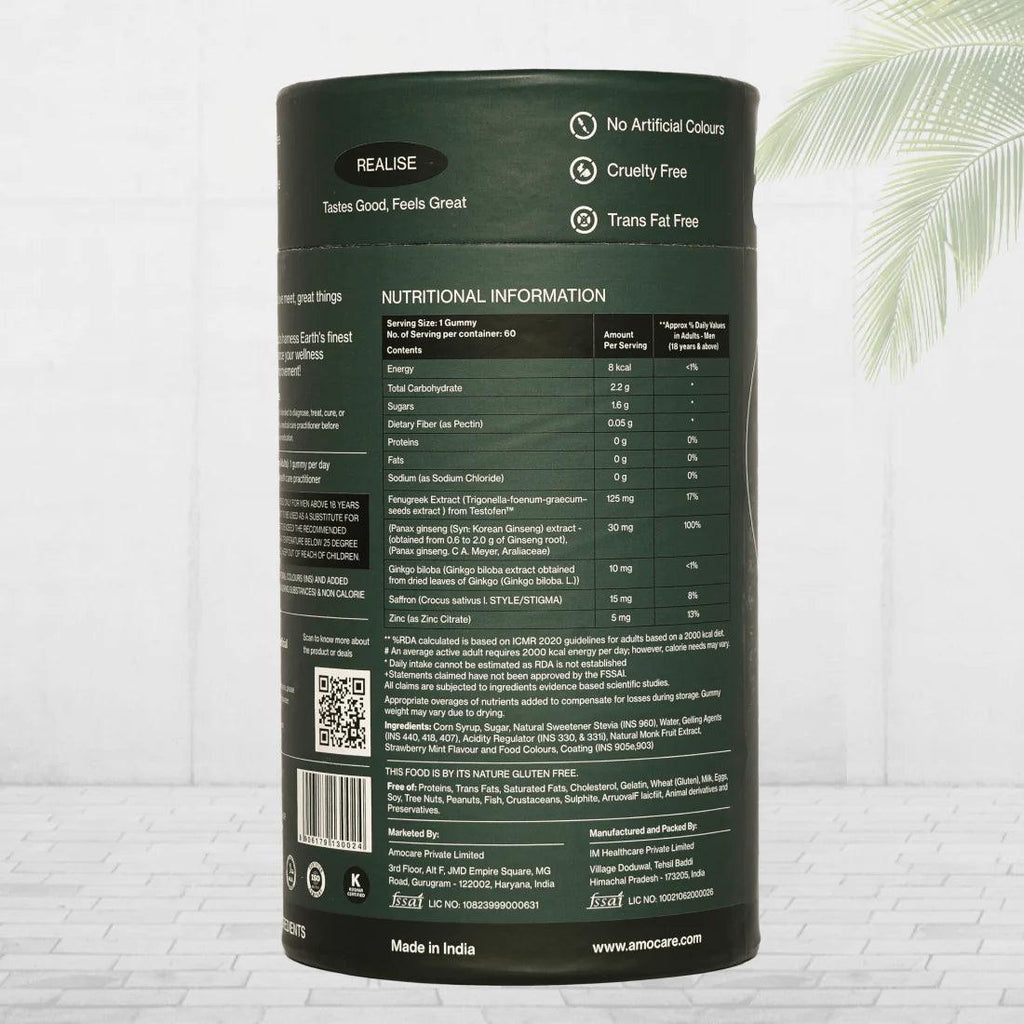 Amocare Pleasure Pulse Enhancer Gummies for Men - 60 Gummies