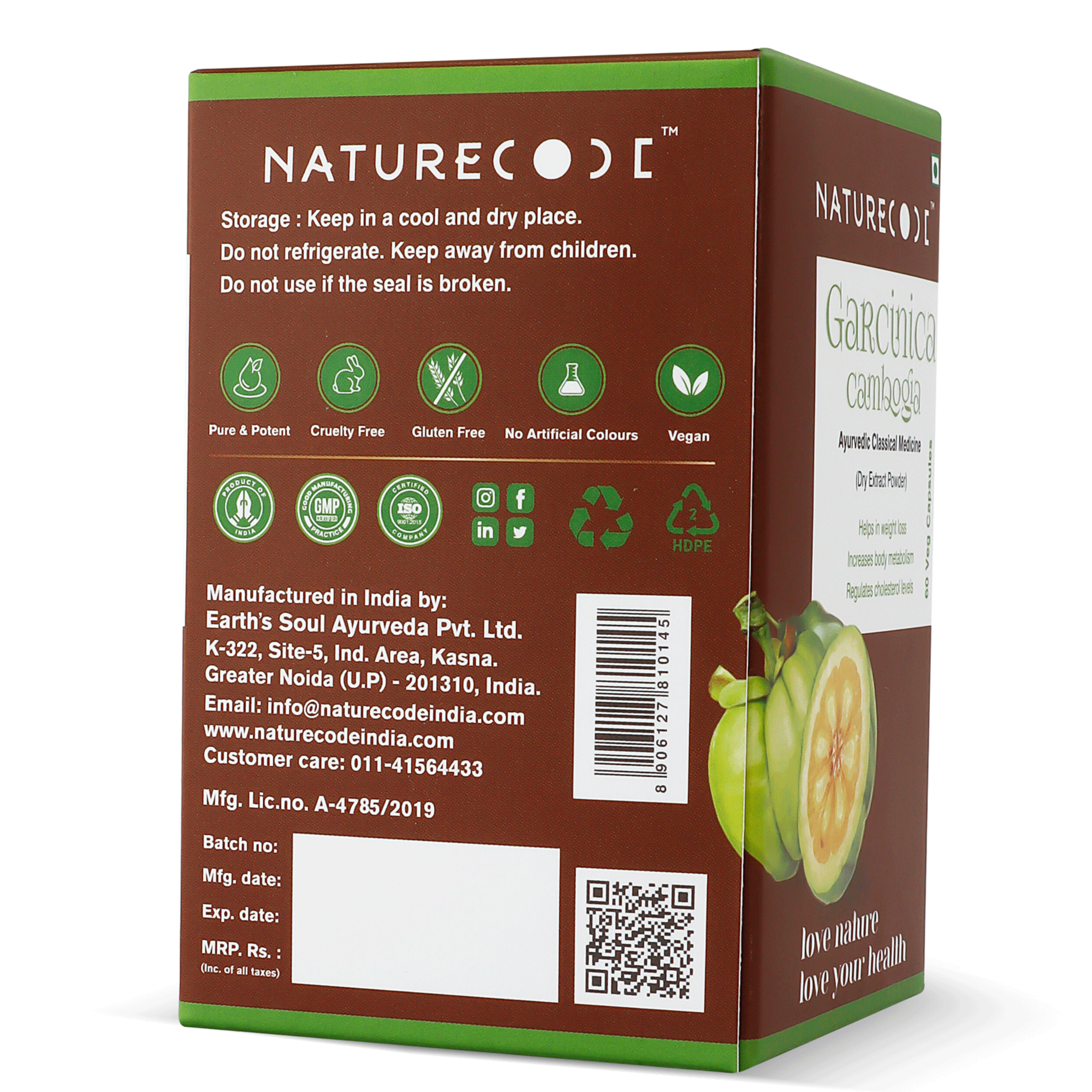 Nature Code Garcinica Cambogia Veg Capsule - 60 Capsules