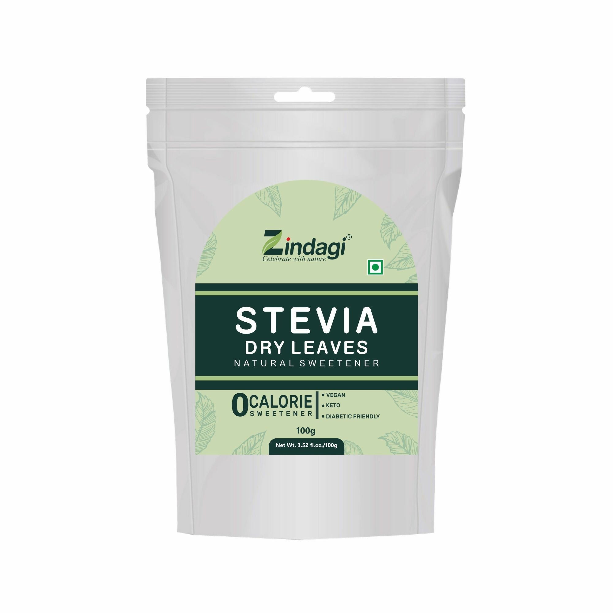 Zindagi Stevia Dry Leaves - Pure Sugarfree Stevia Leaf (Pack of 2) Each 35gm