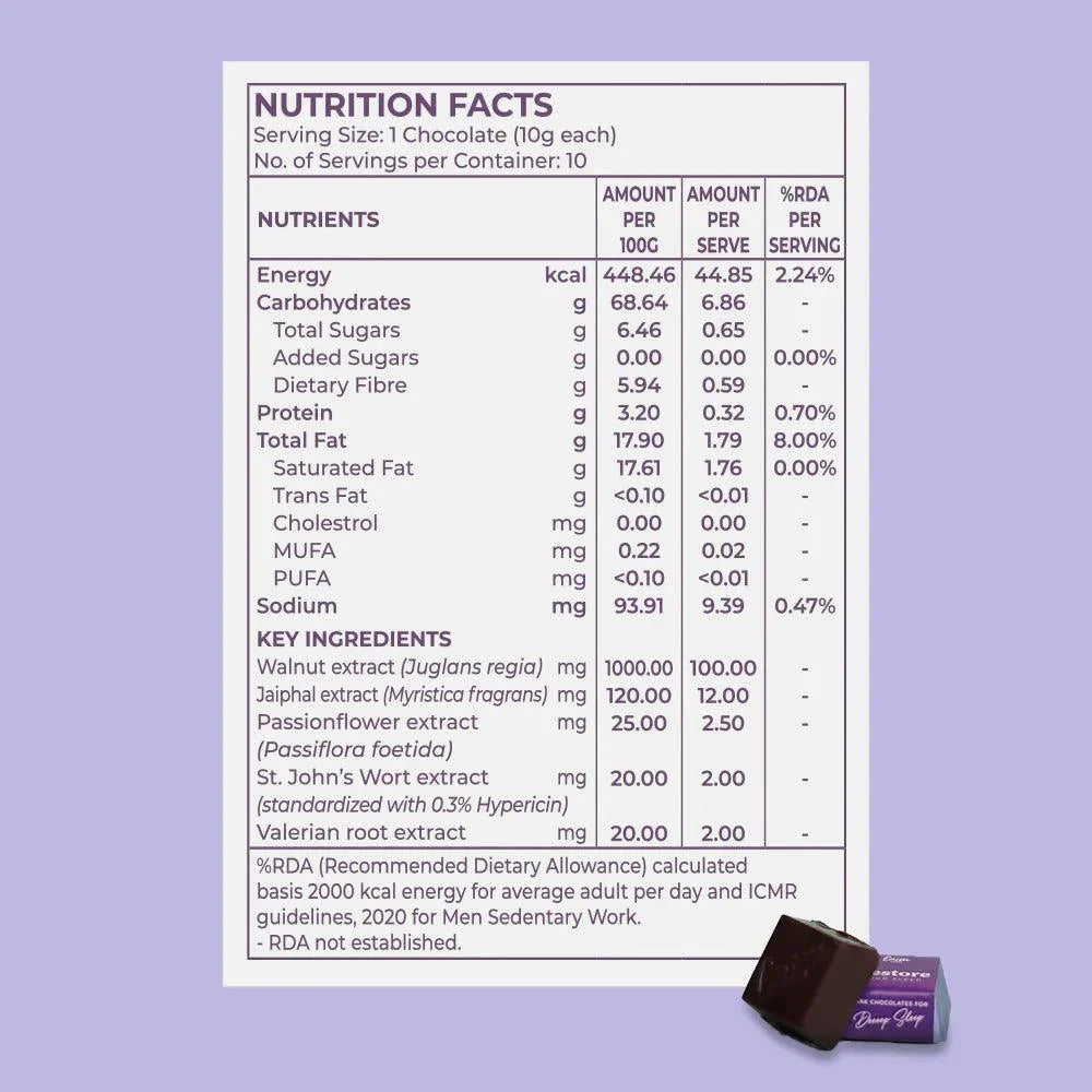 Caim by arelang Restore your Sleep Sugar Free Dark Chocolates