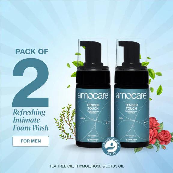 Amocare Tender Touch Refreshing Intimate Foam Wash for Men - 100ml