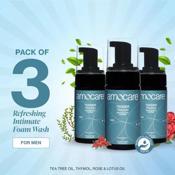 Amocare Tender Touch Refreshing Intimate Foam Wash for Men - 100ml