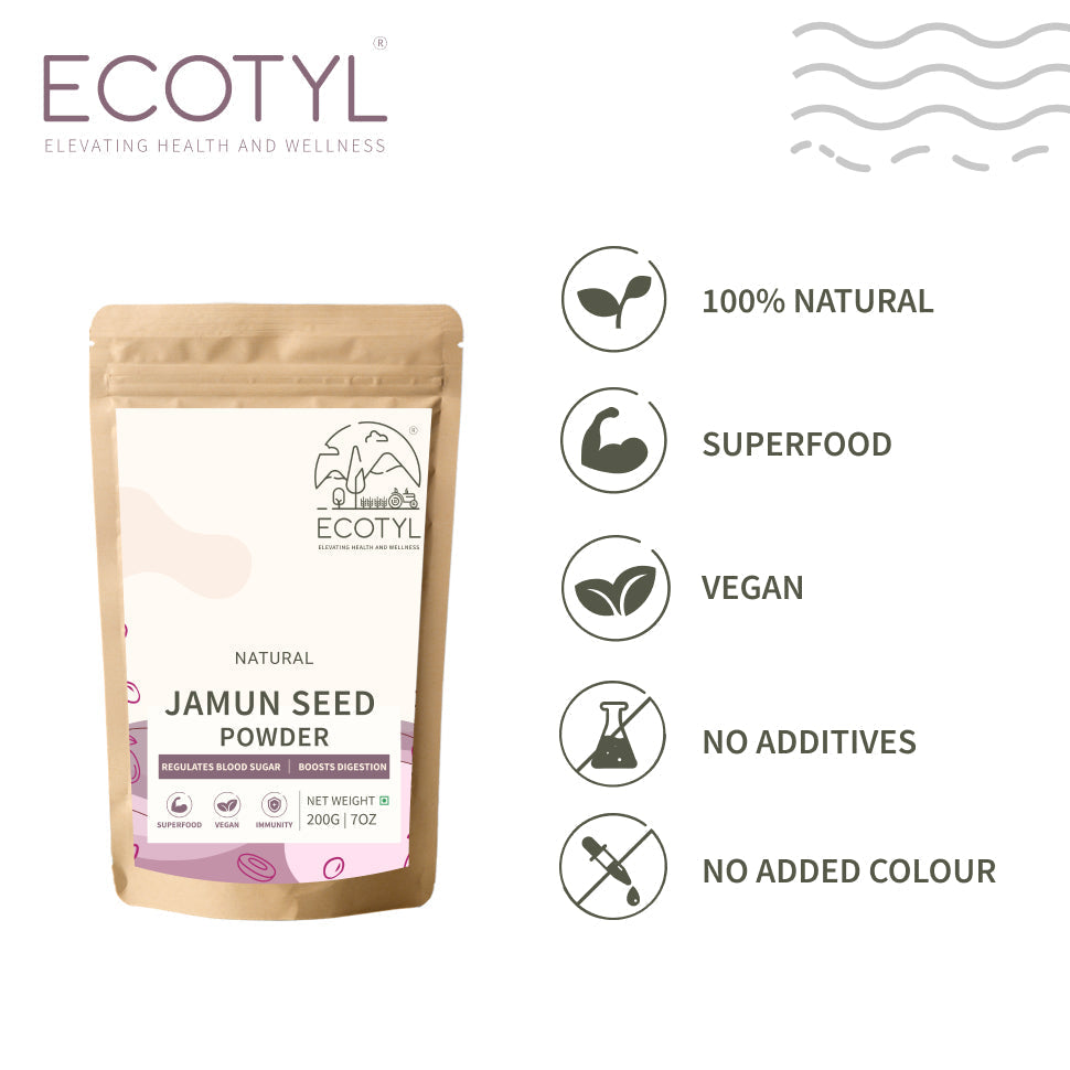 Ecotyl Jamun Seed Powder | Blood Sugar Control | Rich in Antioxidants | 200g