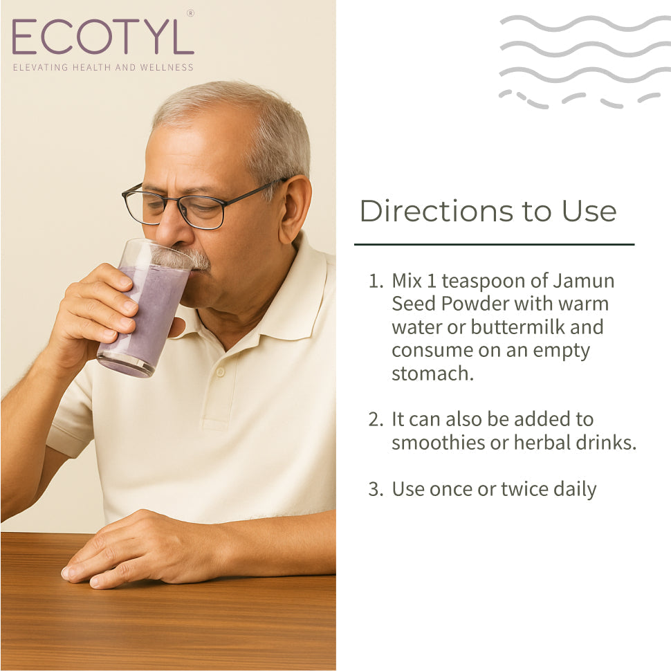 Ecotyl Jamun Seed Powder | Blood Sugar Control | Rich in Antioxidants | 200g