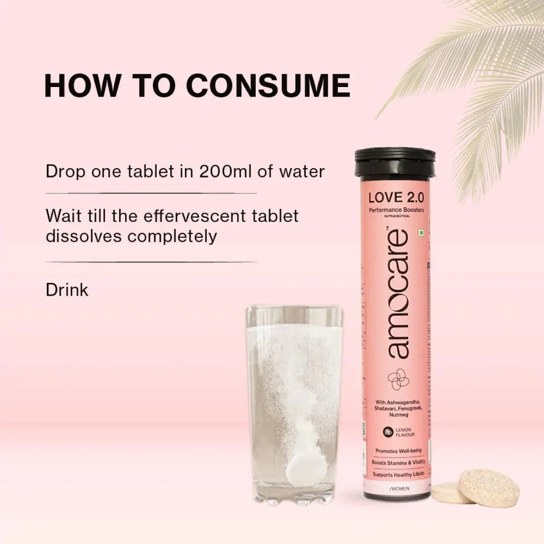Amocare Love 2.0 Effervescent Tablet Lemon - 20 Tablets