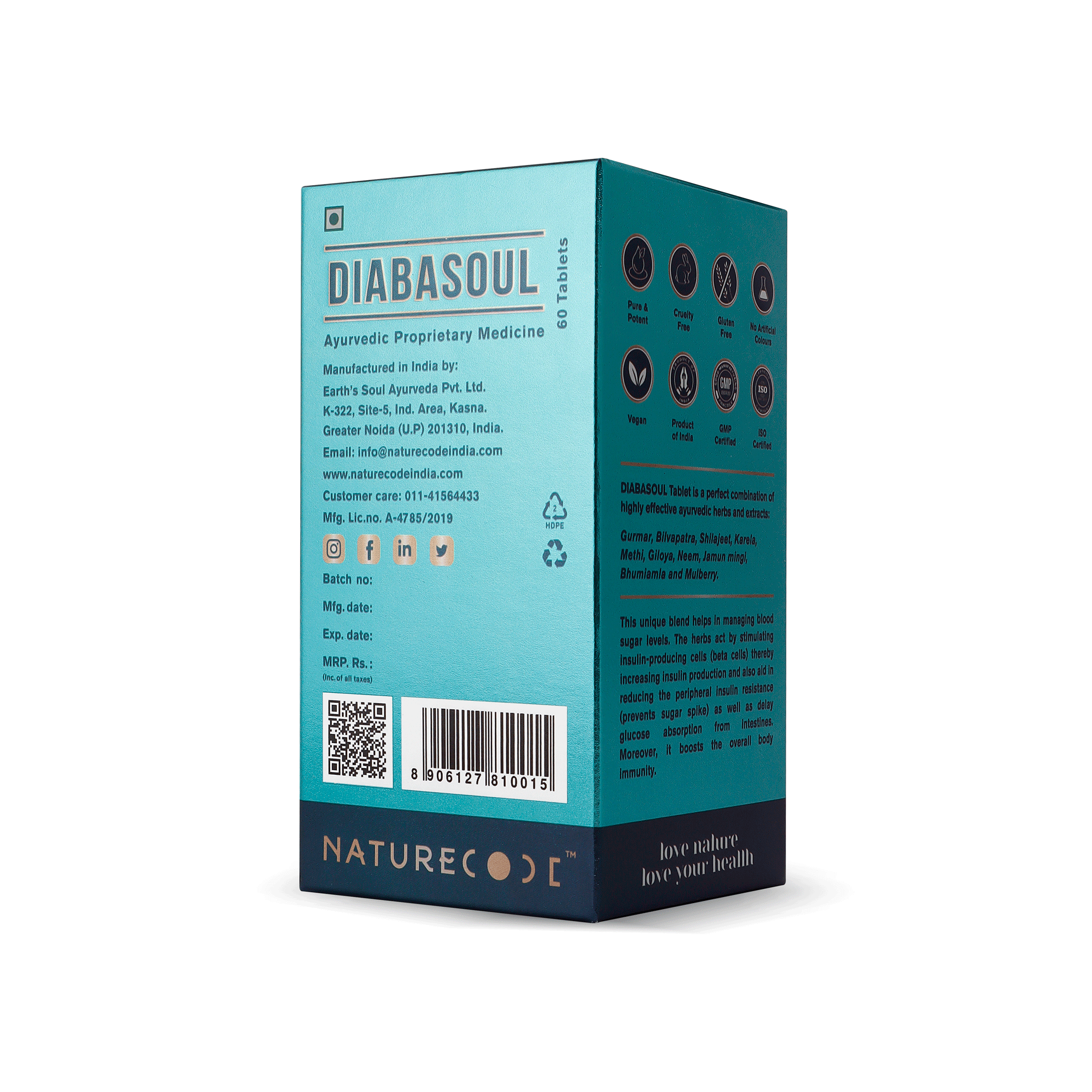Nature Code Diabasoul Tablet - 60 Tablets