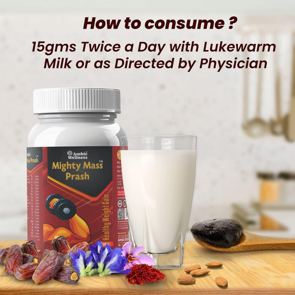 Ambic Wellness Mighty Mass Prash for Healthy Weight Gain - 400gm
