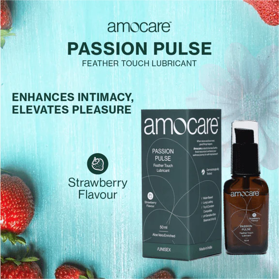 Amocare Passion Pulse Feather Touch Lubricant Strawberry - 50ml