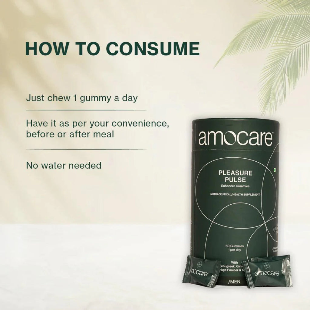 Amocare Pleasure Pulse Enhancer Gummies for Men - 60 Gummies