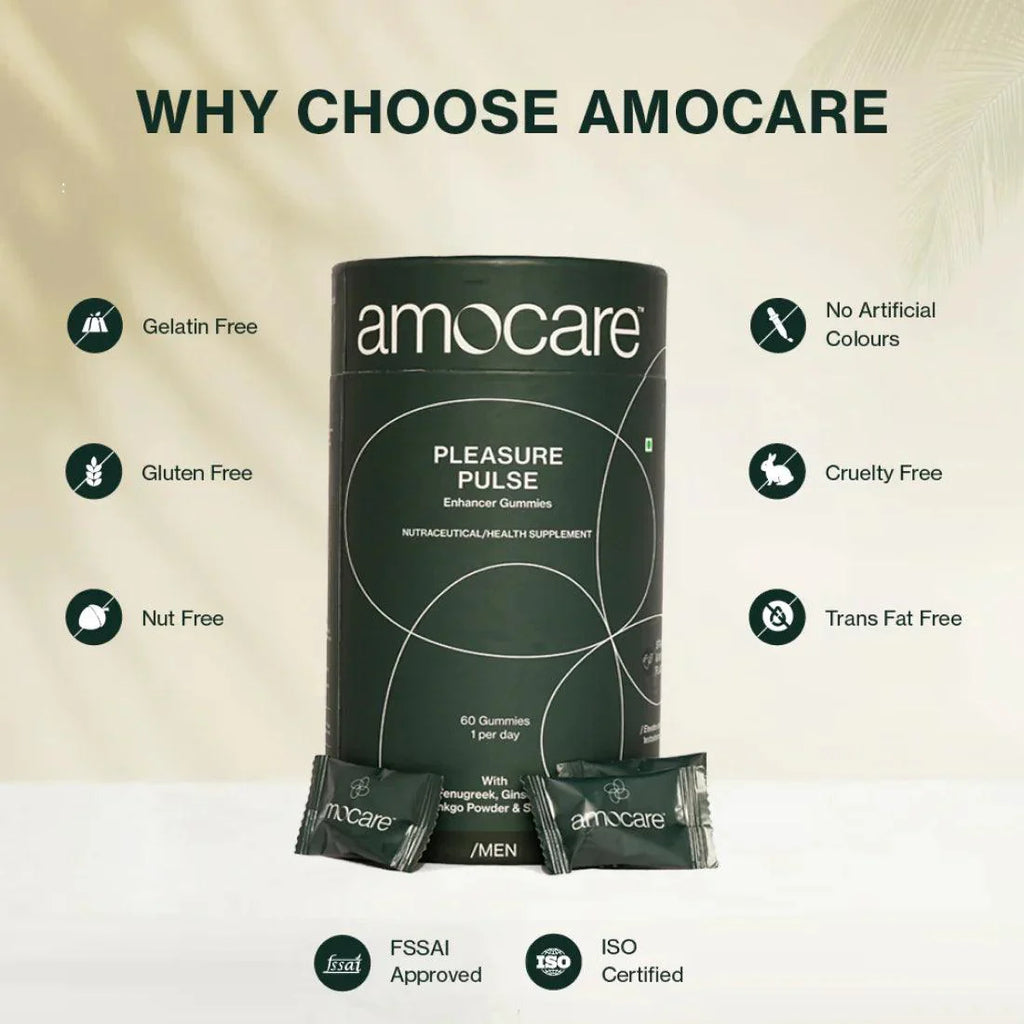 Amocare Pleasure Pulse Enhancer Gummies for Men - 60 Gummies