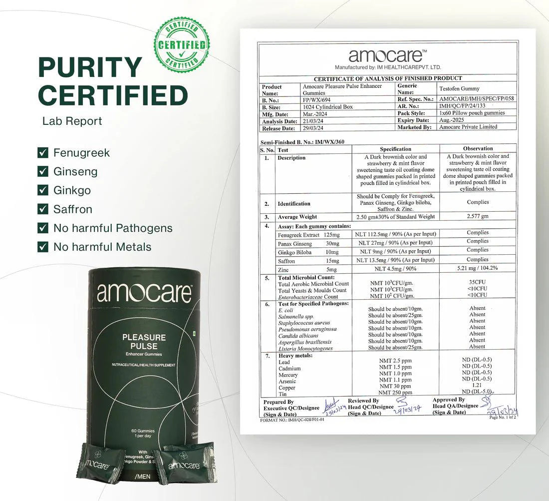 Amocare Pleasure Pulse Enhancer Gummies for Men - 60 Gummies