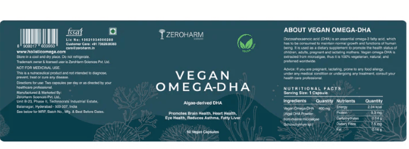 Zeroharm Vegan Omega DHA Capsule