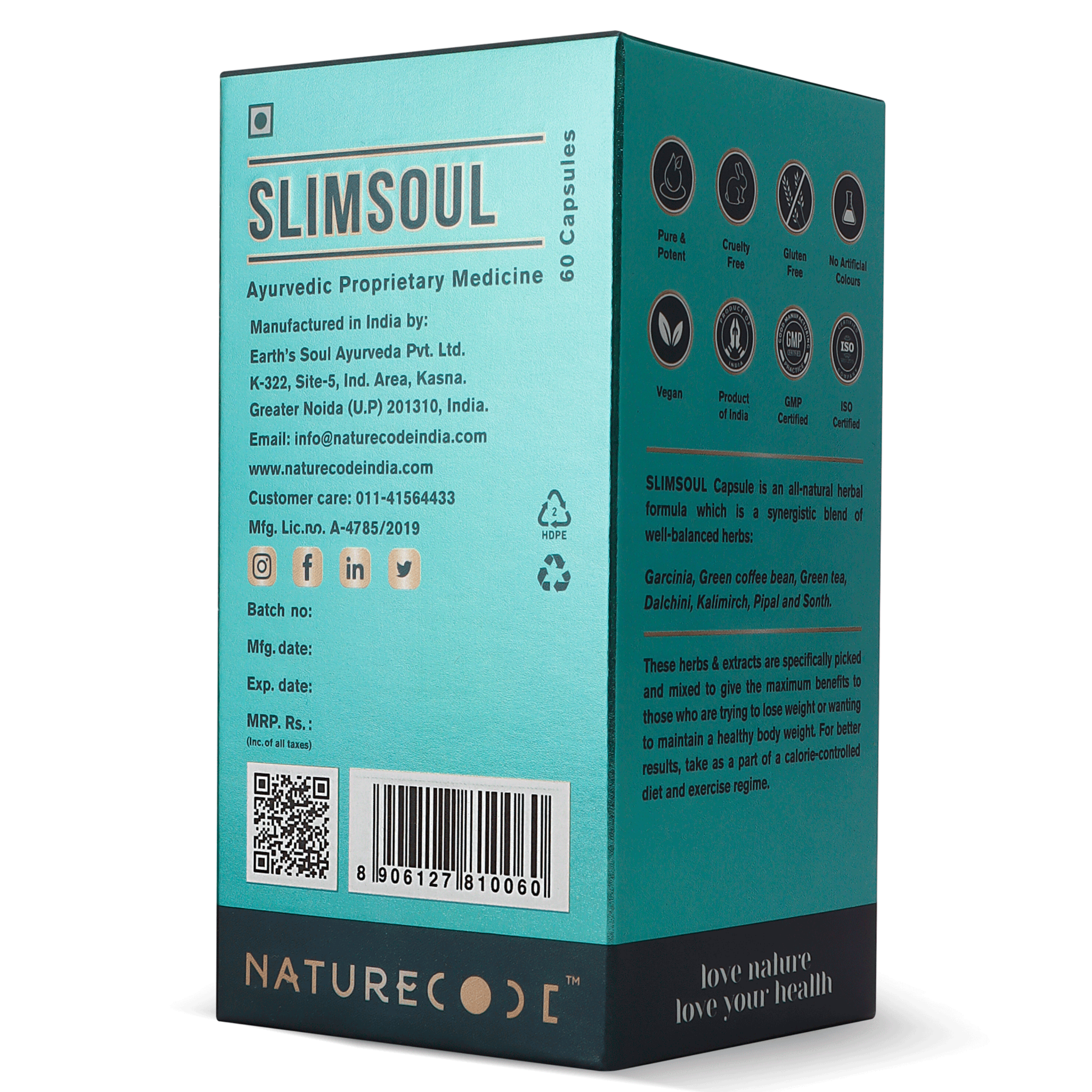 Nature Code Slimsoul Capsule - 60 Capsules