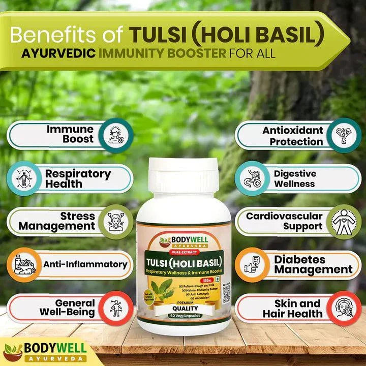 BodyWell Tulsi Veg Capsule - 60 Capsules