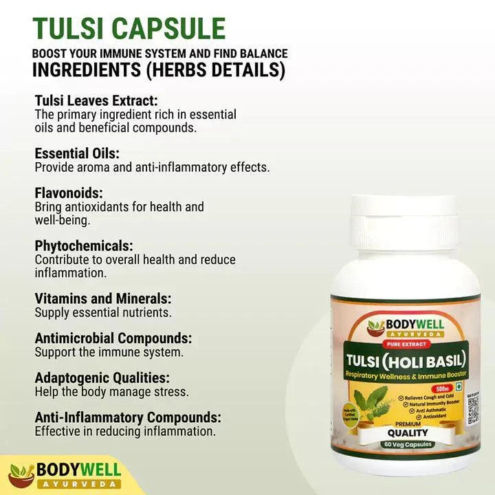 BodyWell Tulsi Veg Capsule - 60 Capsules