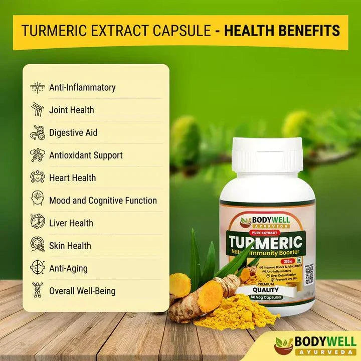 BodyWell Turmeric (Haridra) Veg Capsule - 60 Capsules